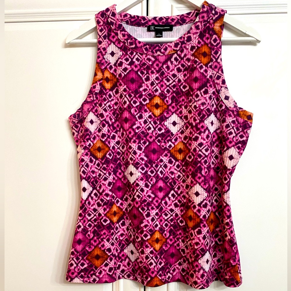 International Concepts Women’s Sz Large Scoop Neck Ribbed Knit Tank Top Pinks